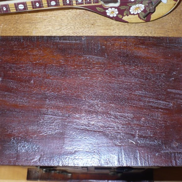 Vintage Stained Maple Wood Jewelry Box - Picture 7 of 9